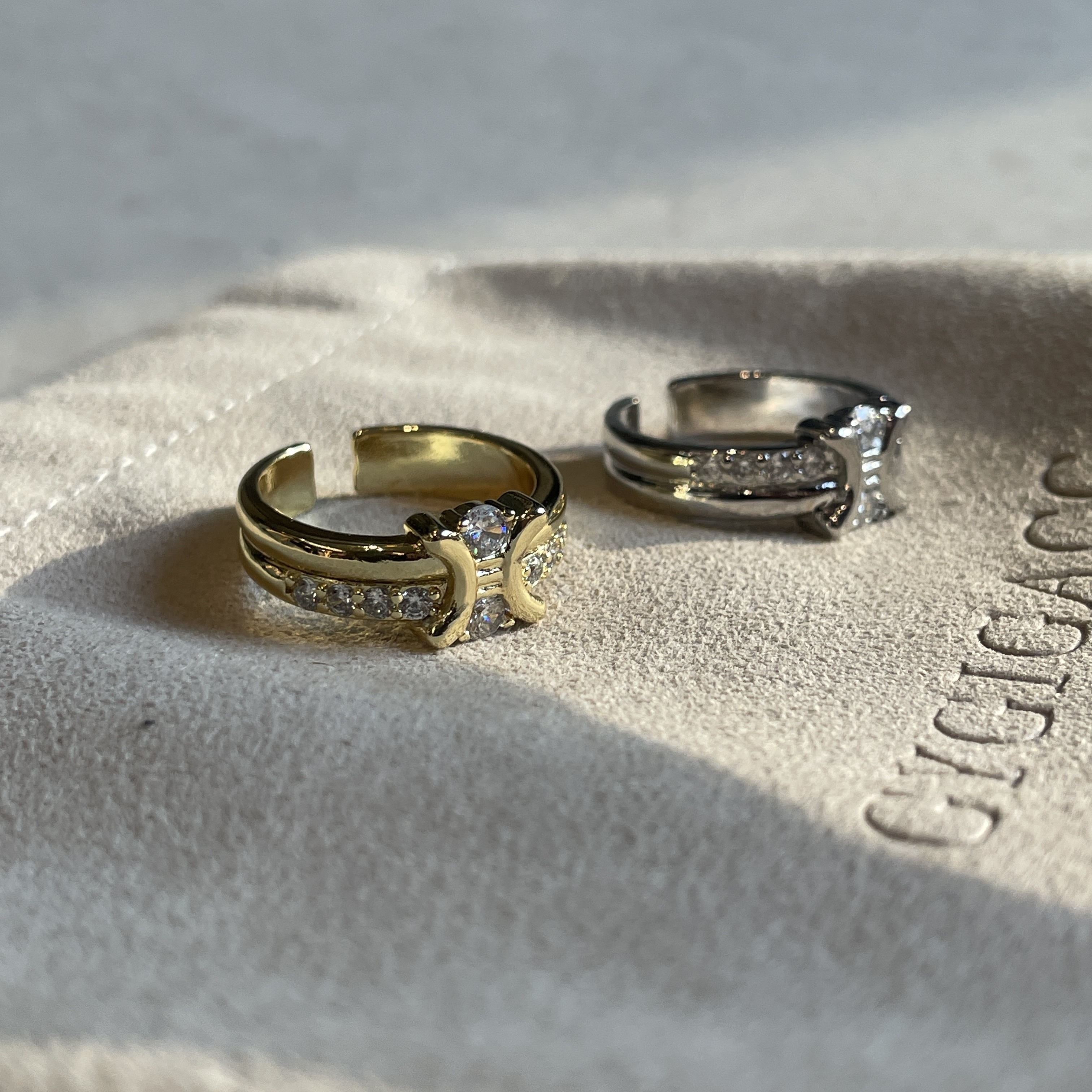 凱旋門高奢金銀鑽 時髦定製開口戒