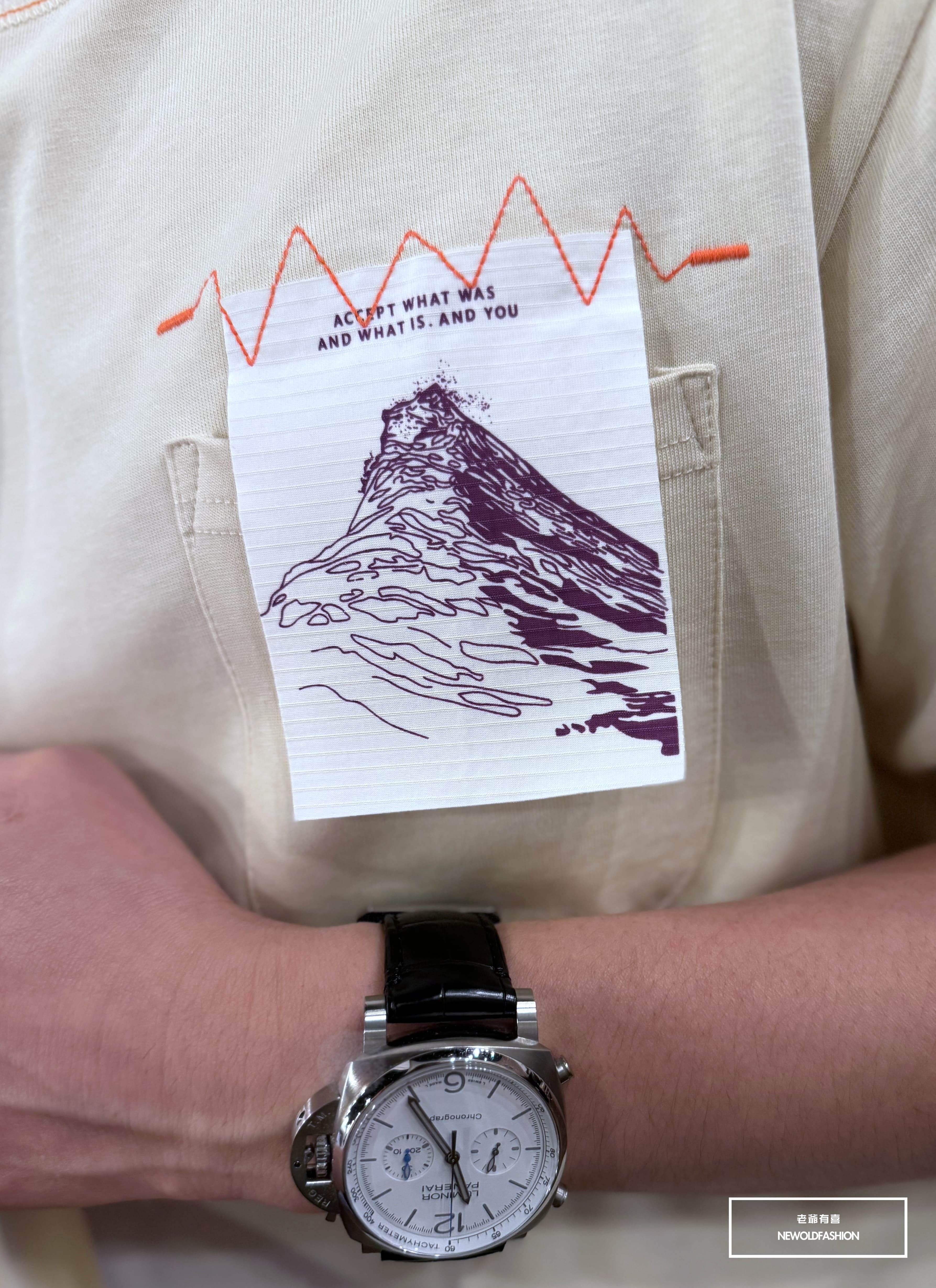 『新品上市』重磅撞色白標口袋短T(NOF2404N8015)-米