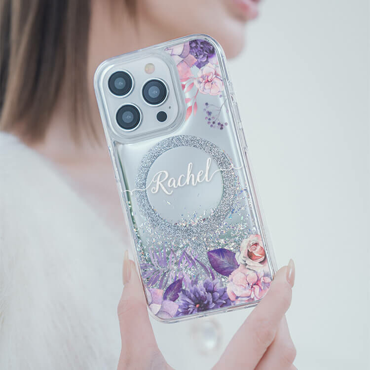 紫色叢林 (MagSafe磁吸) 閃耀鏡面殼 - (訂製名字) iPhone客製化手機殼