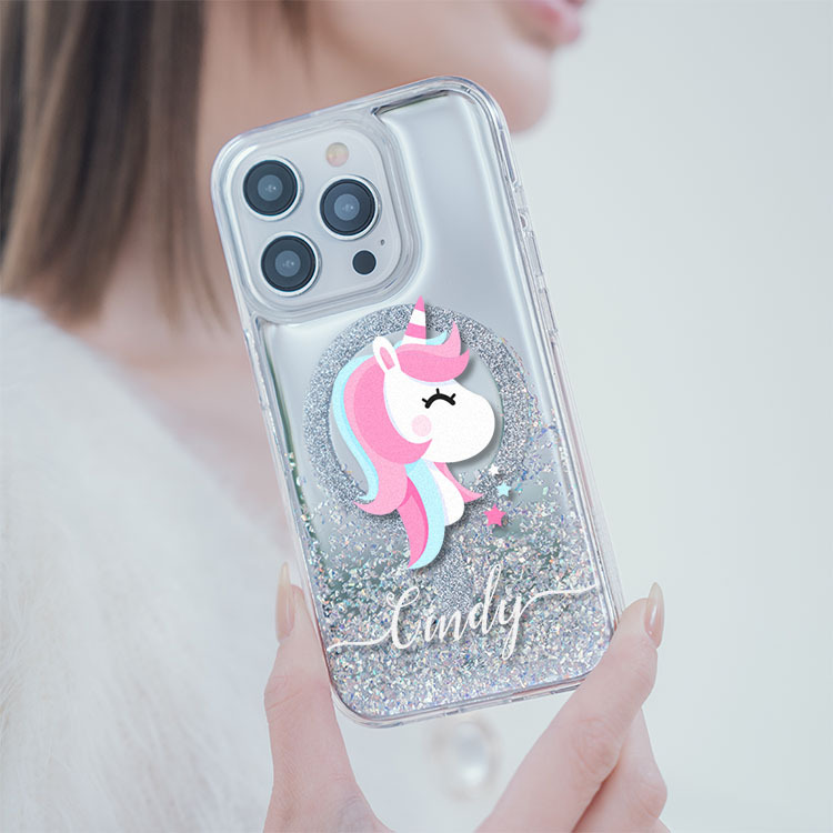 夢幻獨角獸 (MagSafe磁吸) 閃耀鏡面殼 - (訂製名字) iPhone客製化手機殼