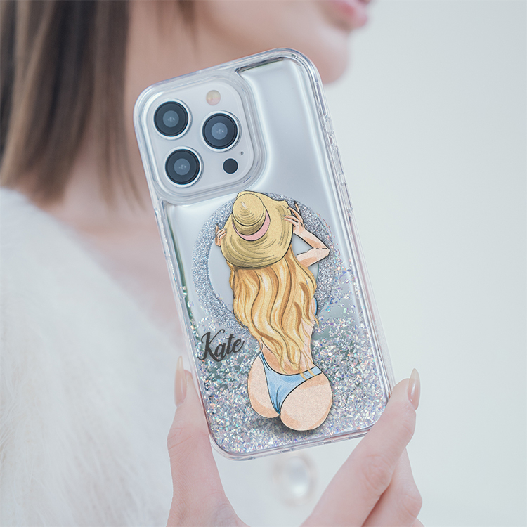 熱情女孩 (MagSafe磁吸) 閃耀鏡面殼 - (訂製名字) iPhone客製化手機殼
