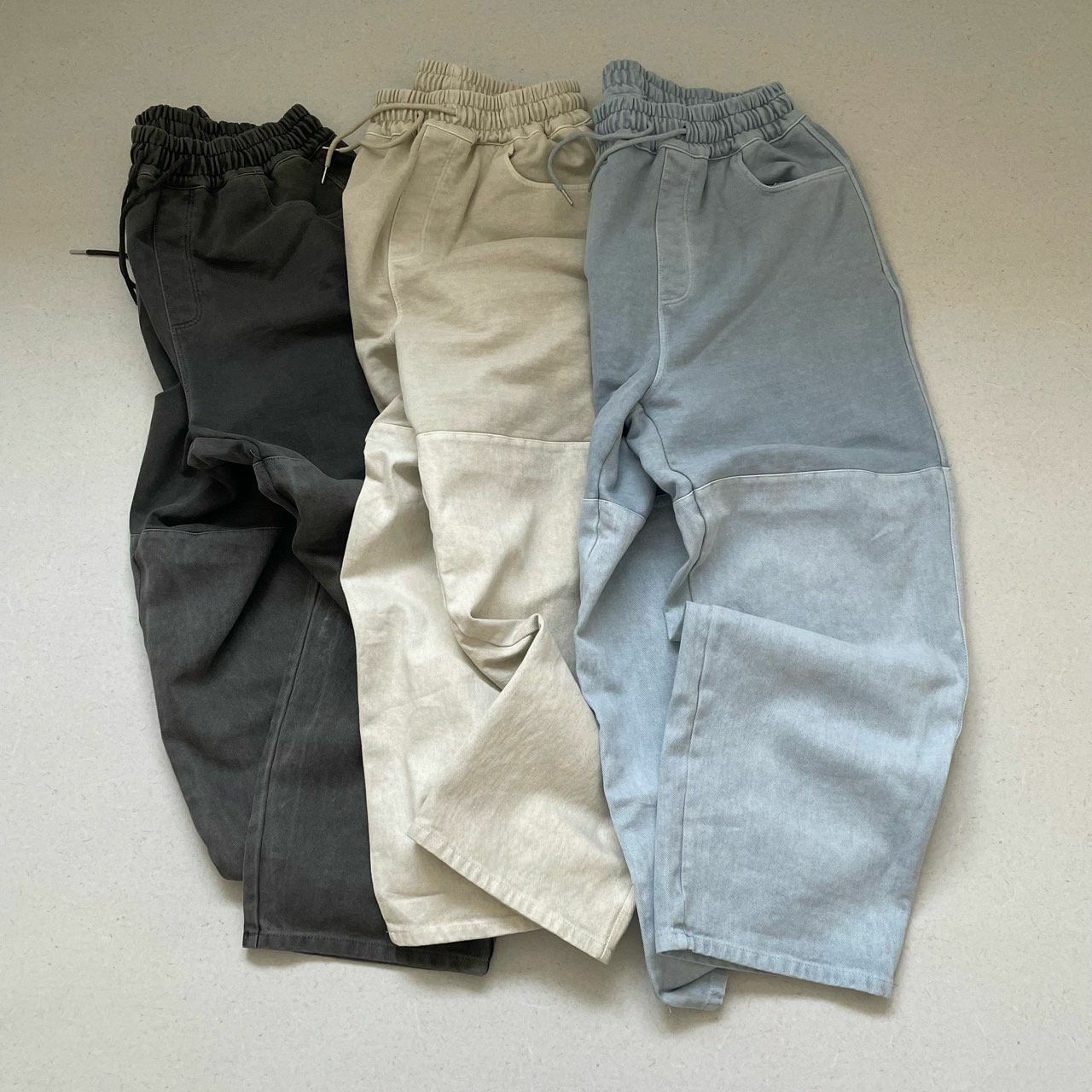 洗水拼布鬆身褲 OREO-060P