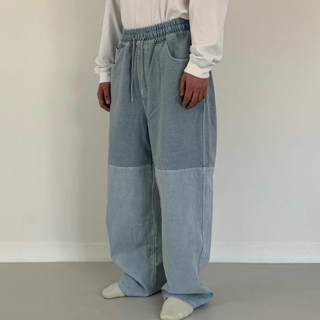 洗水拼布鬆身褲 OREO-060P