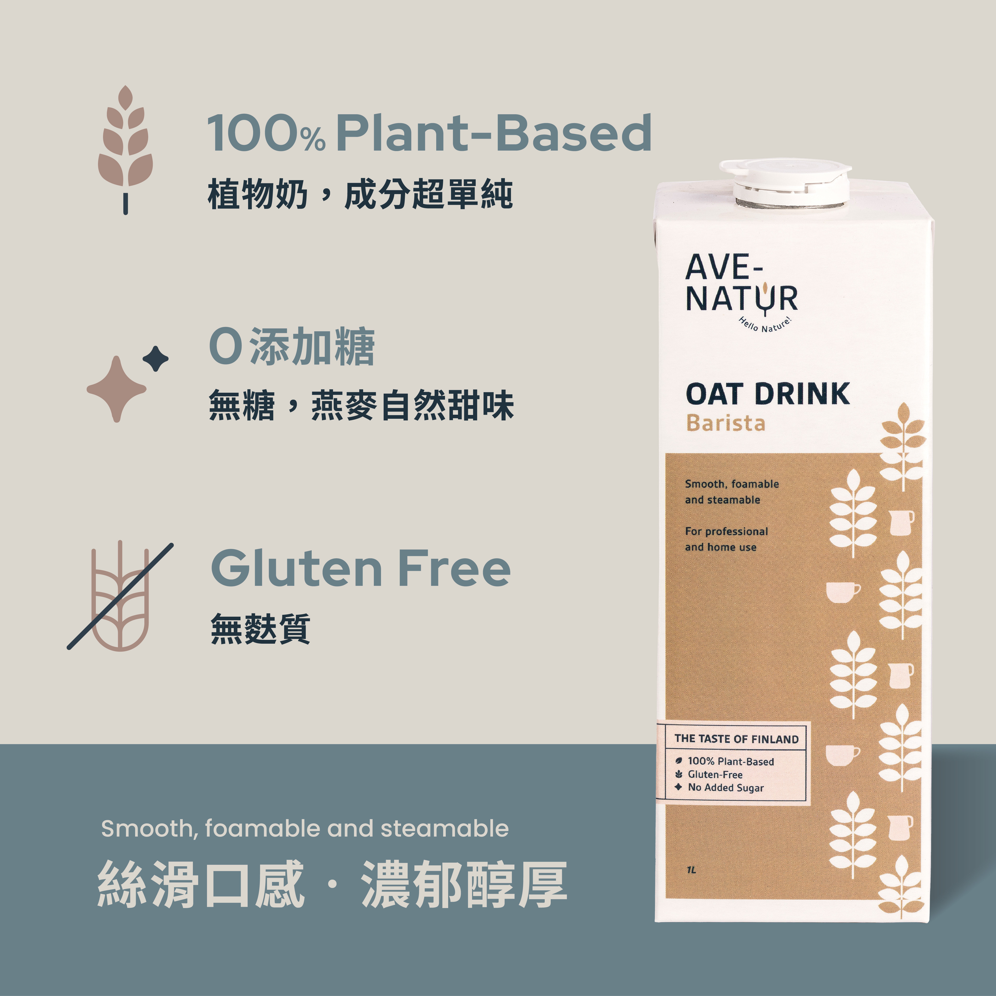 【Ave-Natur】芬蘭咖啡師燕麥奶1L 5罐 699免運組