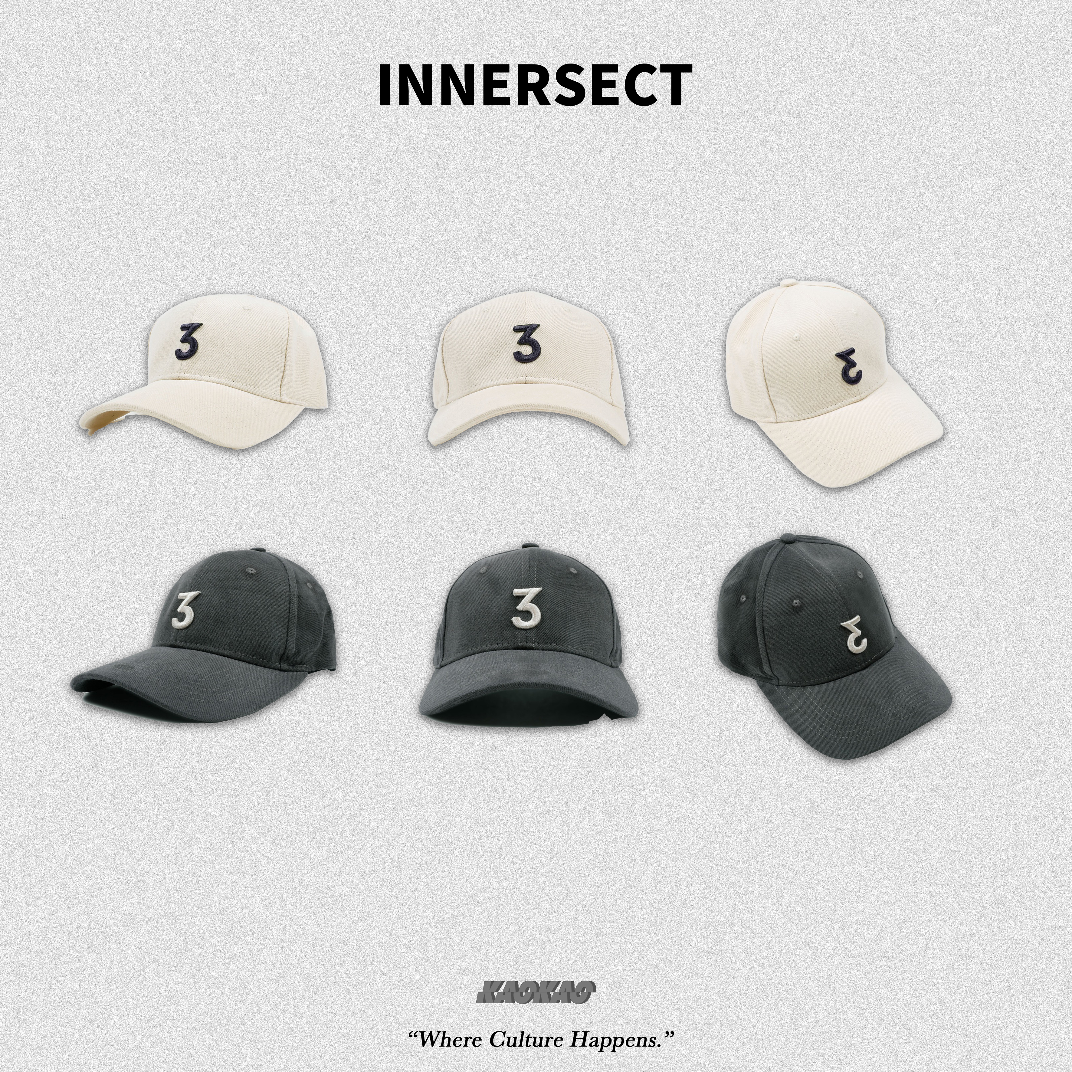 現貨INN24SSACC02 INNERSECT 三生萬物 數字3刺繡 鴨舌帽 INNERSECTBESTCAP