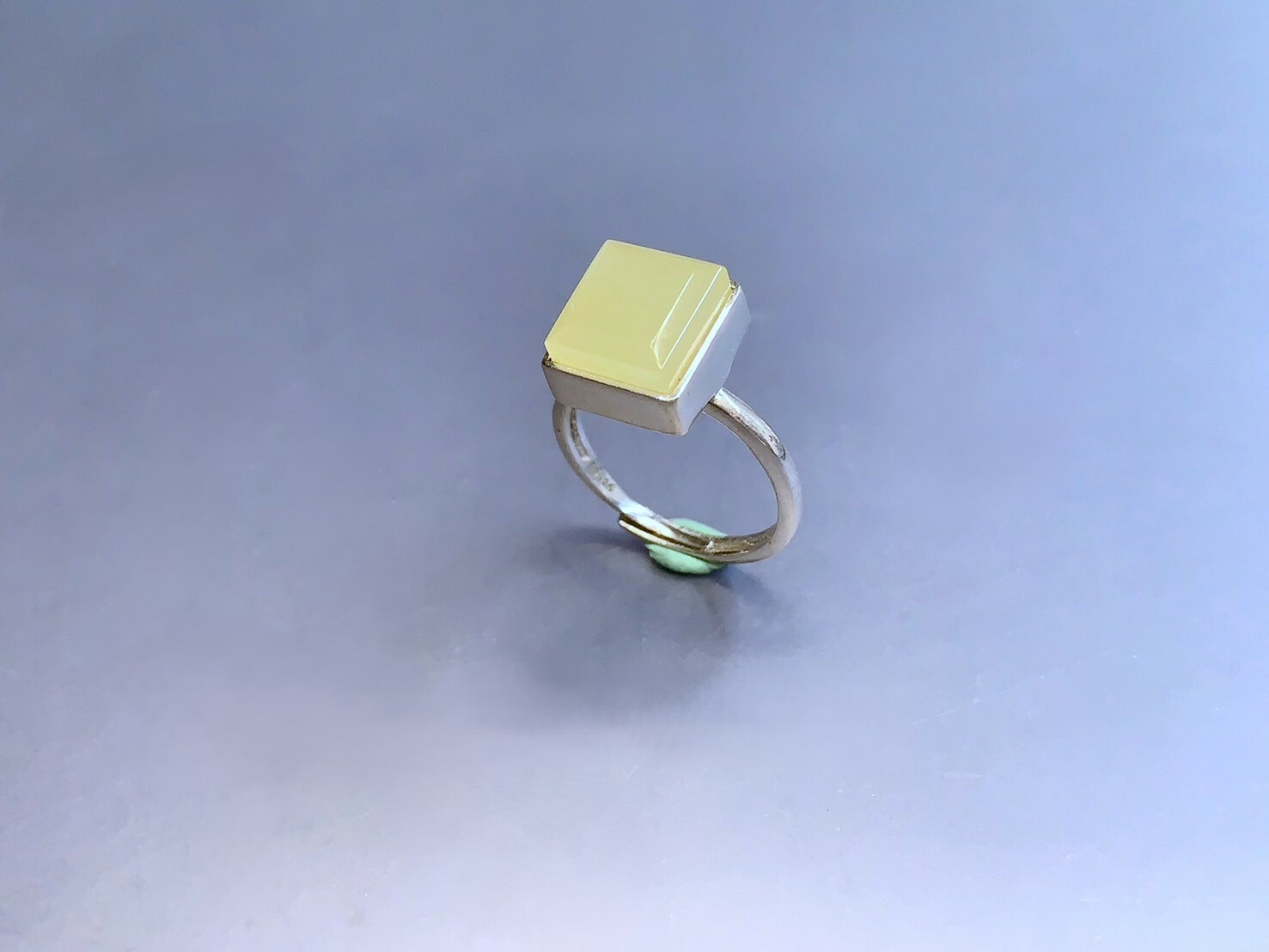 蜜糖丨和田玉手工銀鑲戒指