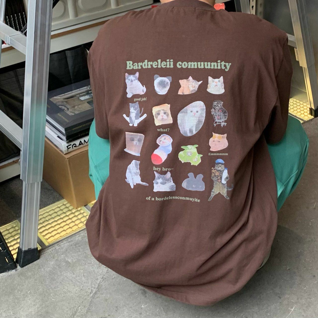 貓仔圖案英文字短袖Tee OREO-063T