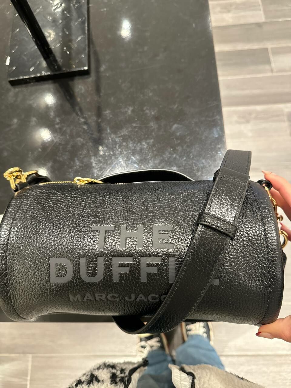 [S] MARC JACOBS 2P3HDF003H01-001 THE LEATHER DUFFLE BAG,BLACK, 196611059701 (SMJ295)