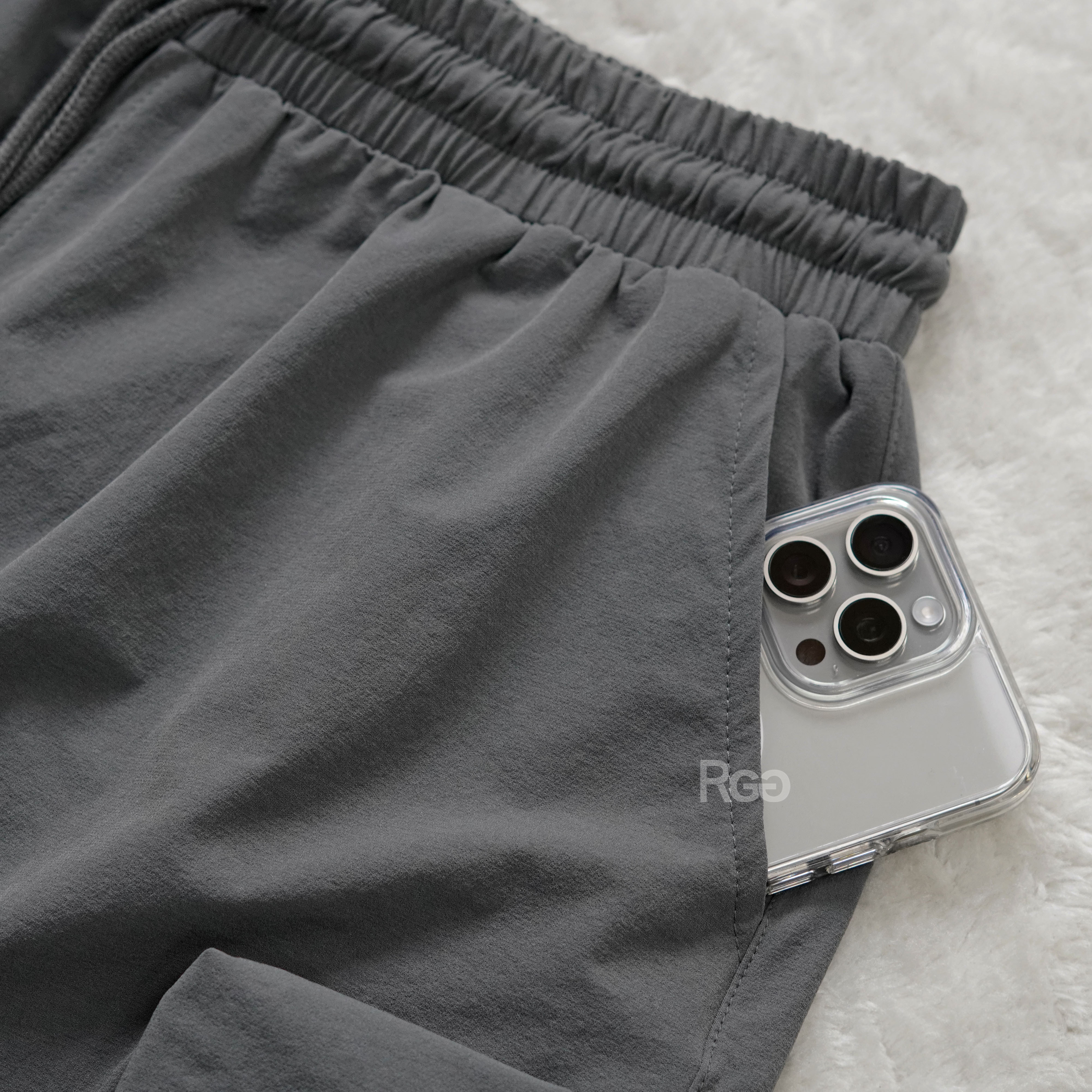 #95833 韓國涼感工裝大口袋短褲側口袋細節照