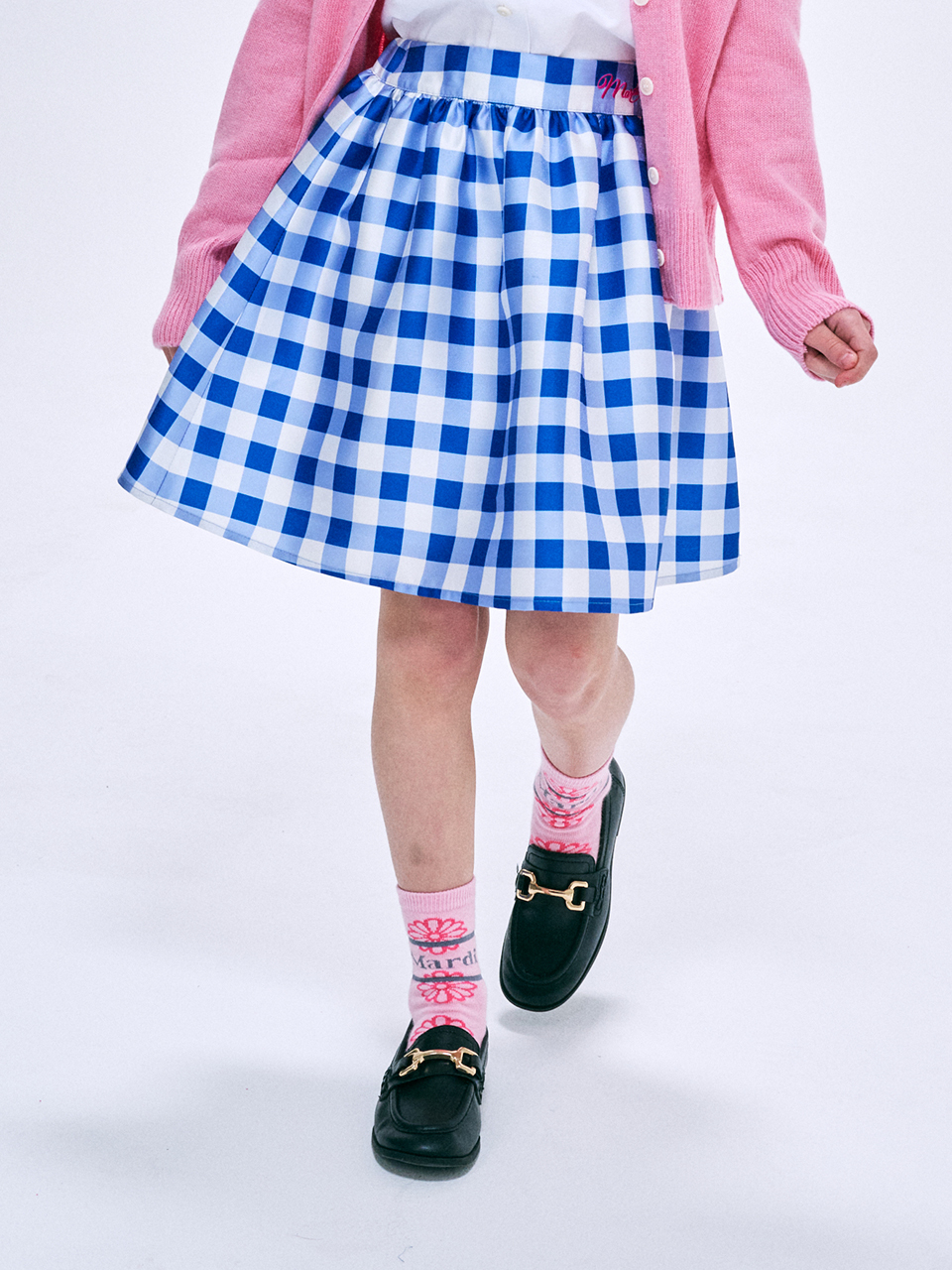 Mardi Mercredi KIDS VOLUME MIDI SKIRT GINGHAM PLAID