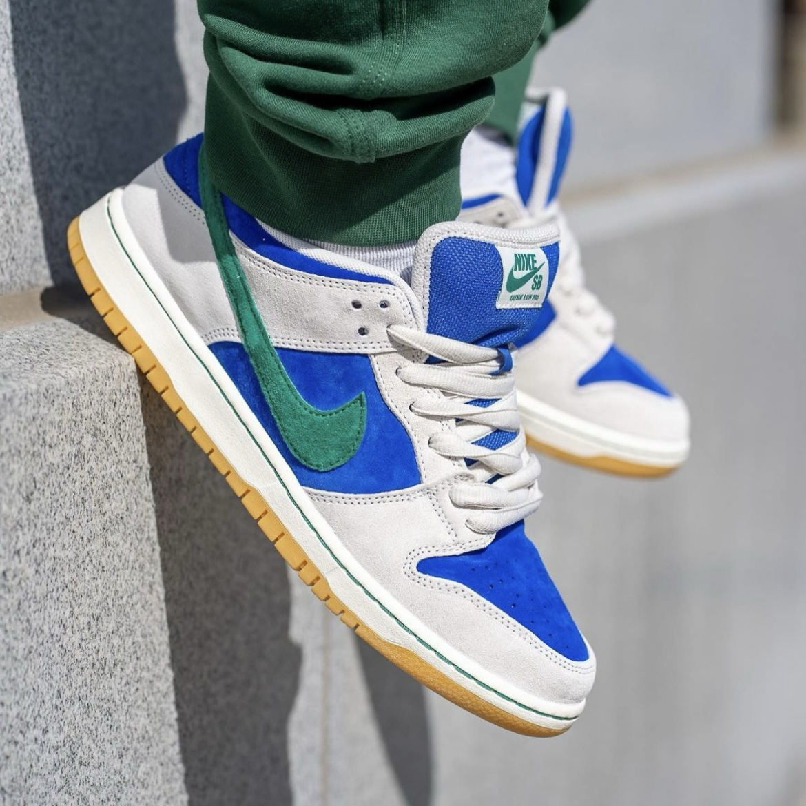 Nike SB Dunk Low Malachite Hyper Roya 孔雀藍綠白 撞色 綠勾 麂皮 膠底