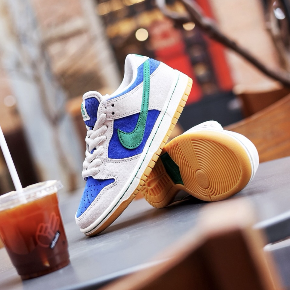 Nike SB Dunk Low Malachite Hyper Roya 孔雀藍綠白 撞色 綠勾 麂皮 膠底