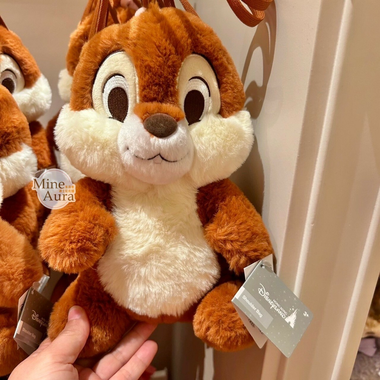 黑鼻 奇奇 Chip 絨毛 娃娃 造型 斜背 小包 奇奇蒂蒂 Chip 'n Dale -香港迪士尼樂園