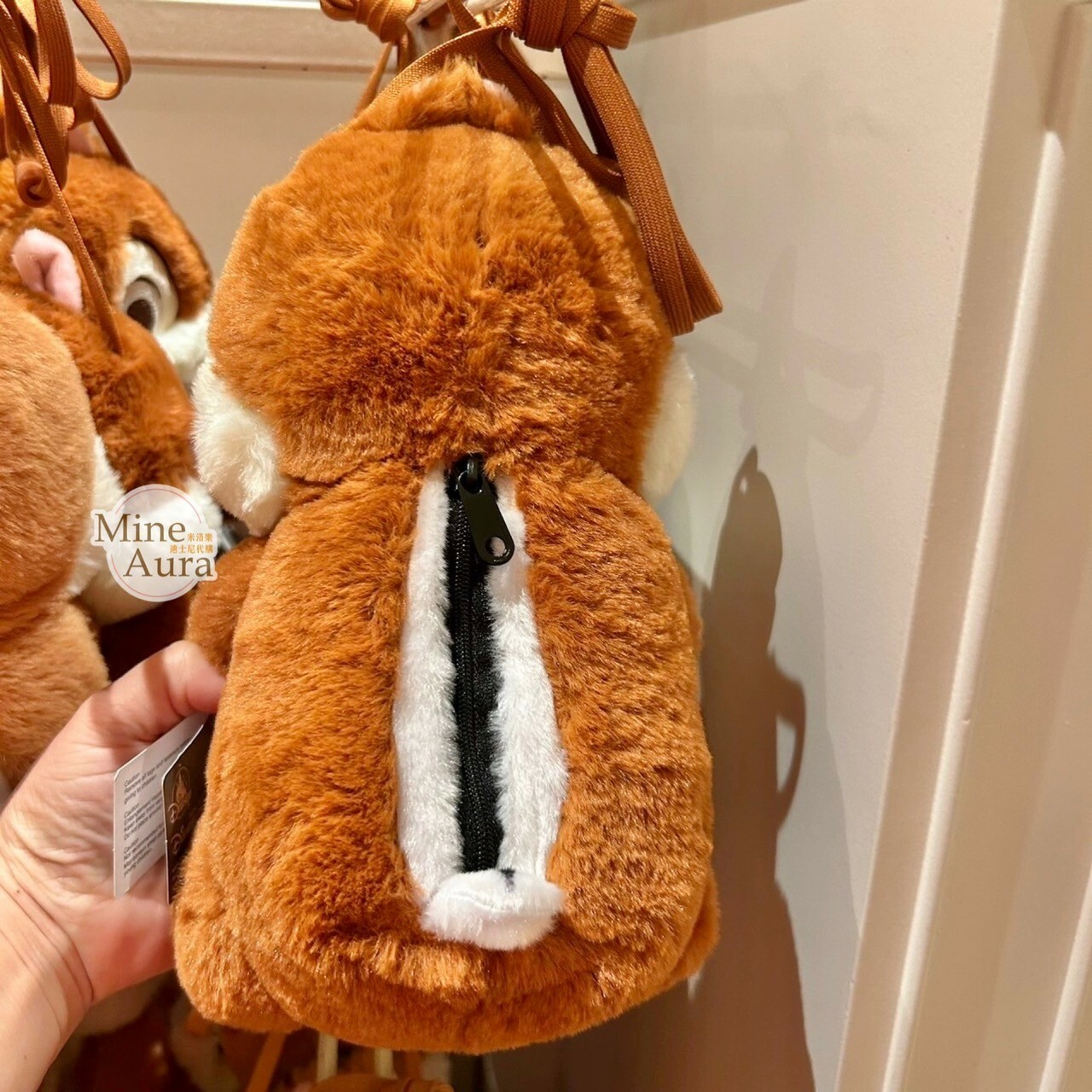 黑鼻 奇奇 Chip 絨毛 娃娃 造型 斜背 小包 奇奇蒂蒂 Chip 'n Dale -香港迪士尼樂園