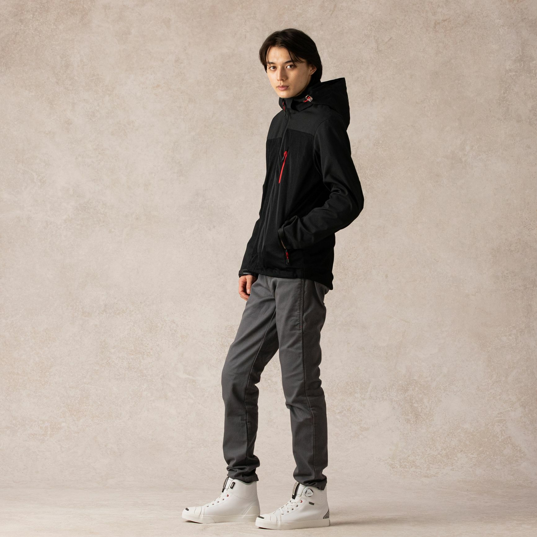 HONDA純正部品 夏季男女款網眼連帽外套(黑)