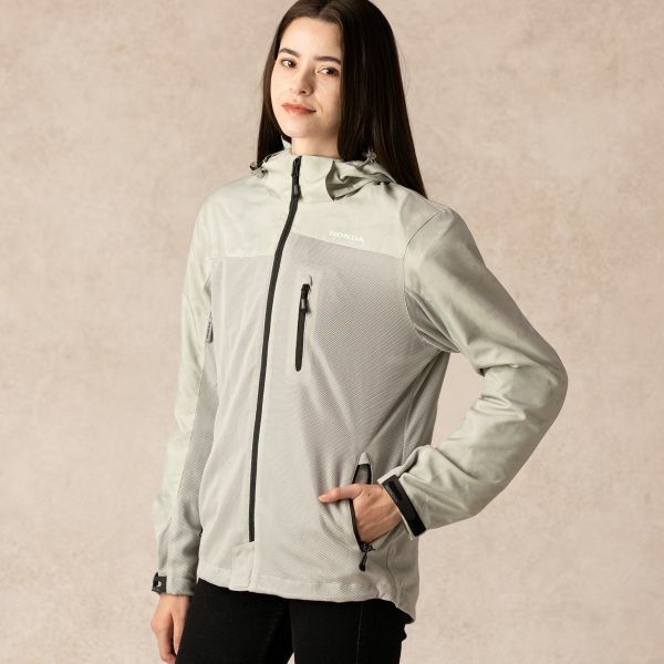 HONDA純正部品 夏季男女款網眼連帽外套(銀)