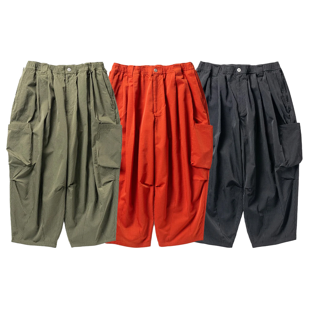 TIGHTBOOTH 24S/S SEERSUCKER CROPPED CARGO PANTS