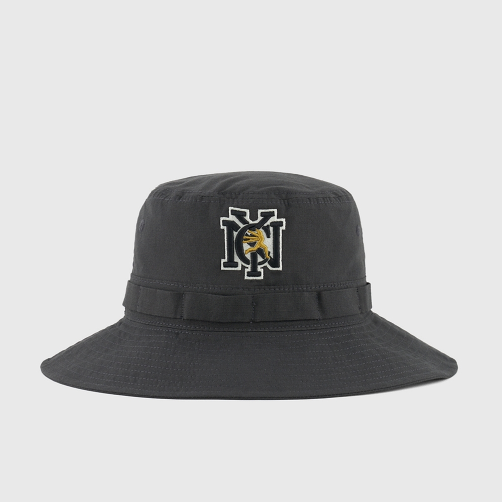 中性-EU ACC 刺繡戶外漁夫帽-黑色（805957-ES503）