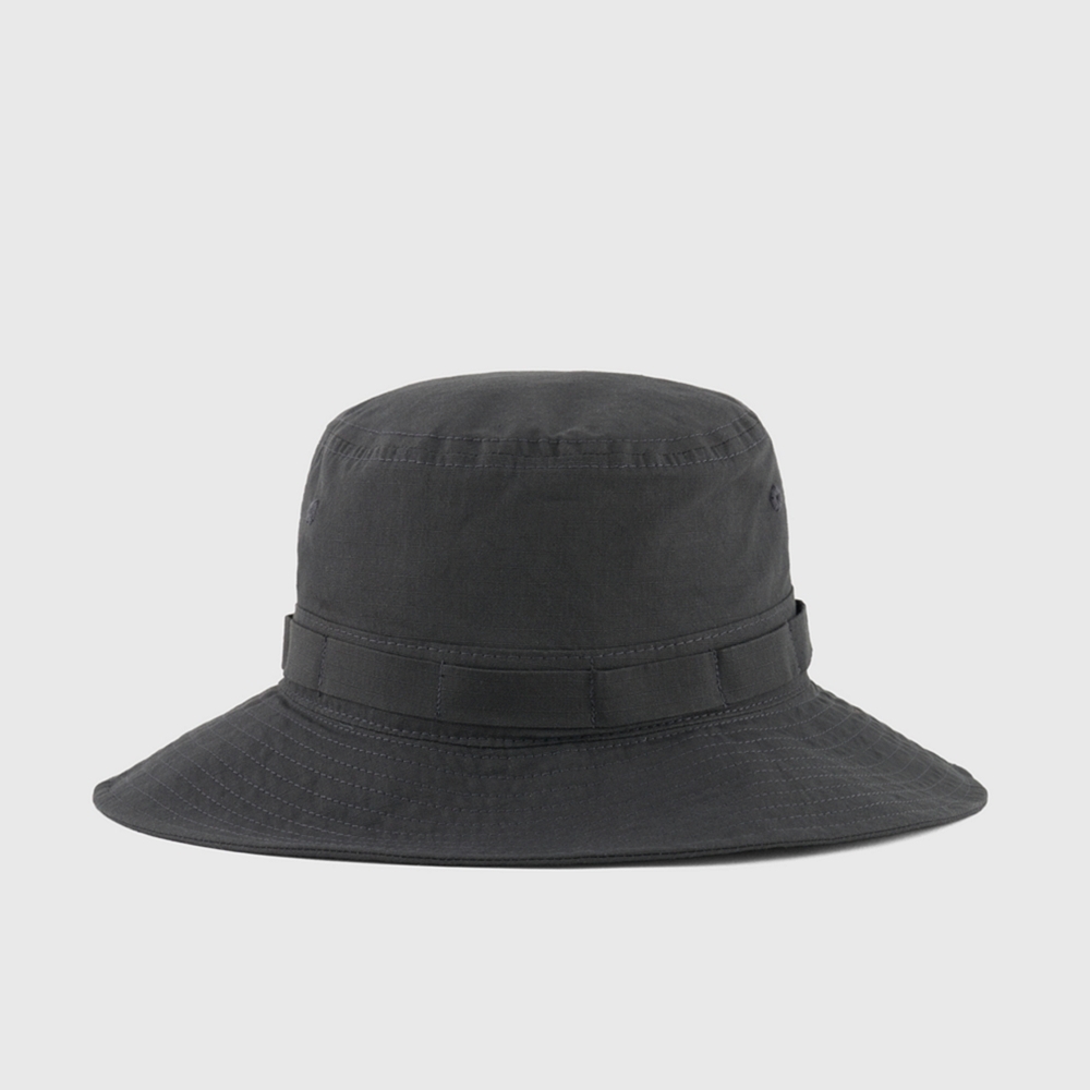 中性-EU ACC 刺繡戶外漁夫帽-黑色（805957-ES503）