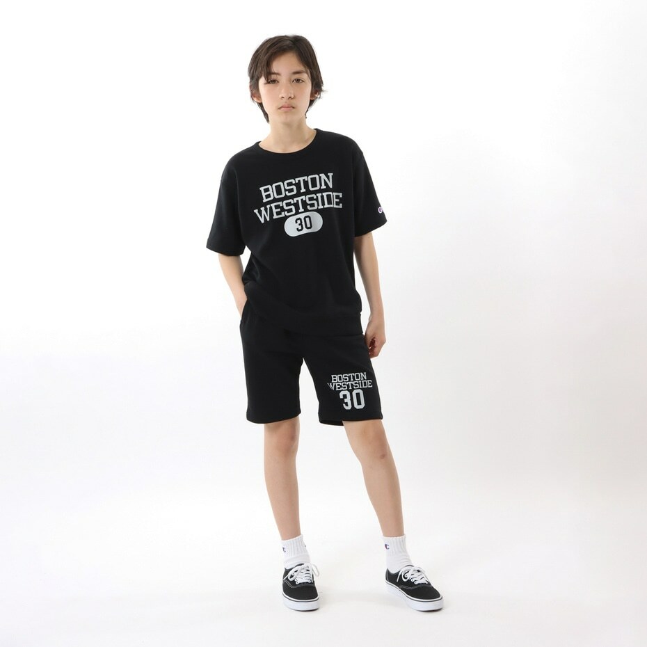 童裝 波士頓印花衛衣短TEE(黑)