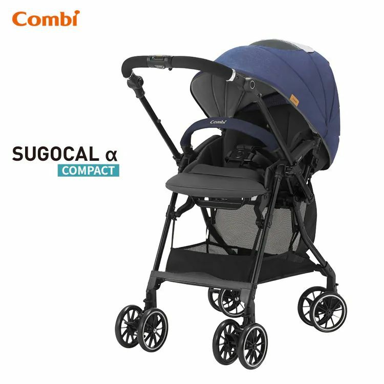 Combi - Sugocal Alpha Compact 4-wheel steering stroller (Navy) 119233