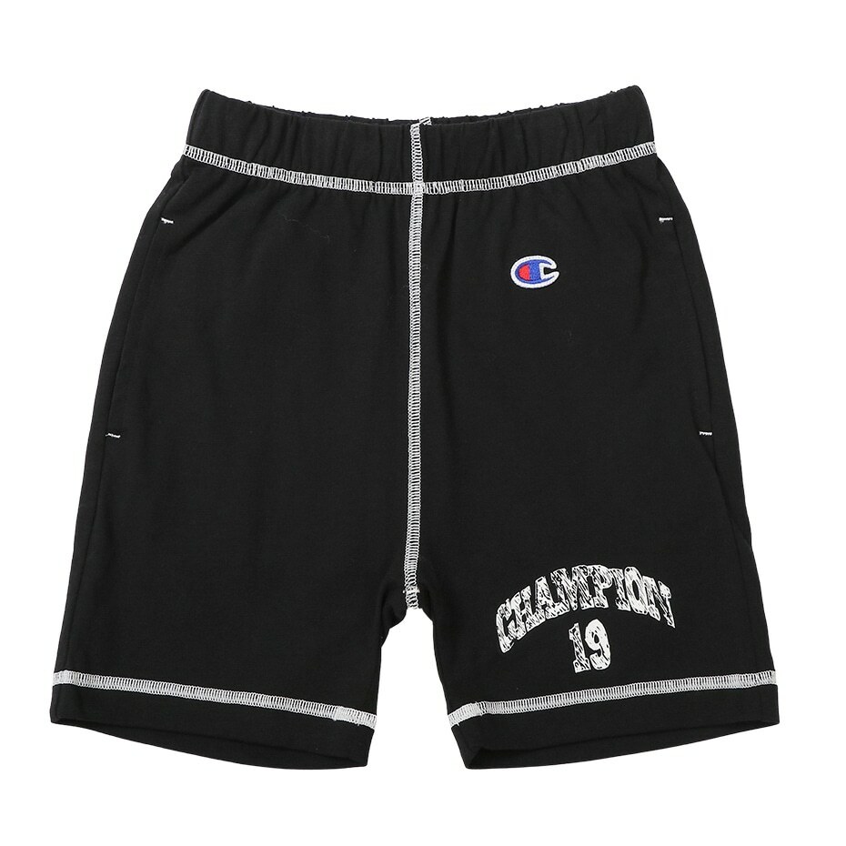 童款 -撞色車線塗鴉棉質短褲-黑色（CK-Z505-090）