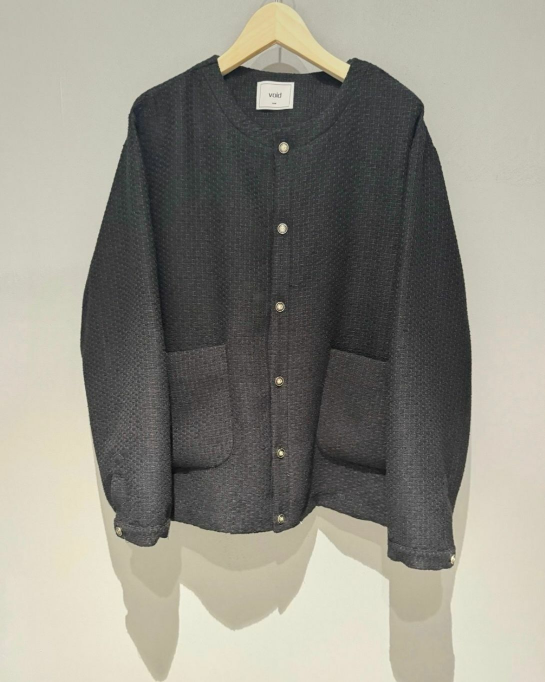 圓領暗紋開胸外套 VOID-010JK