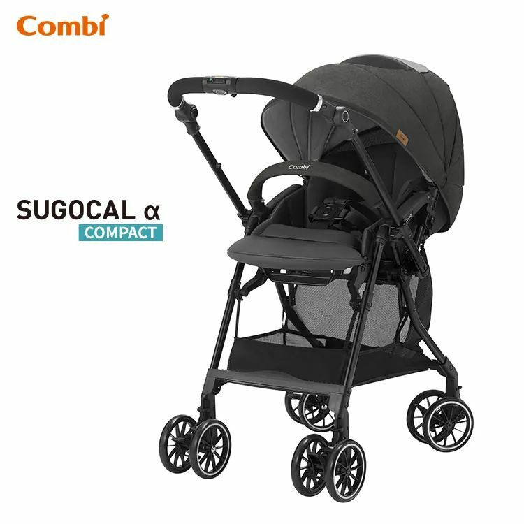 Combi - Sugocal Alpha Compact 4-wheel steering stroller (Dark Grey) 119234