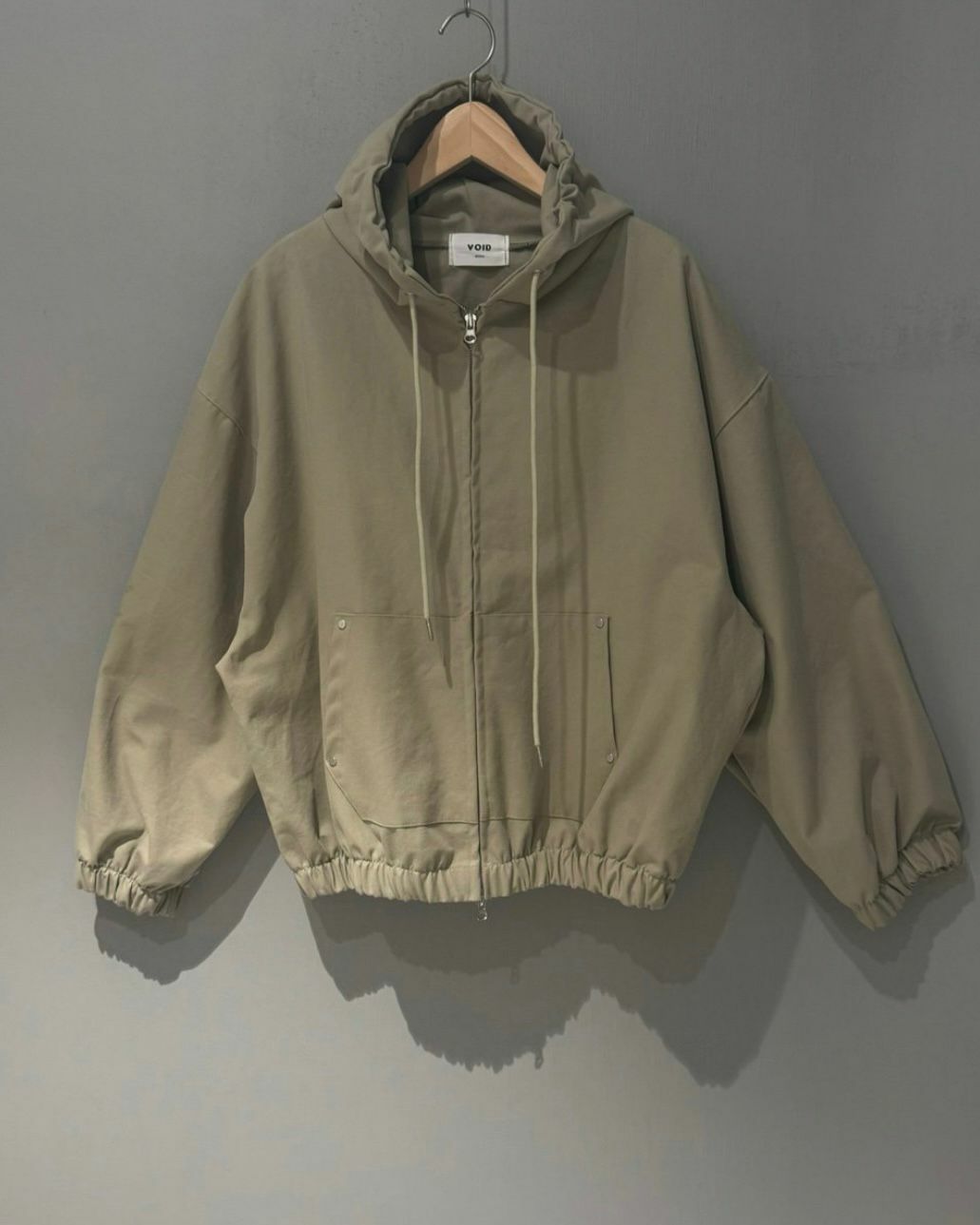 淨色連帽拉鍊外套 VOID-012JK