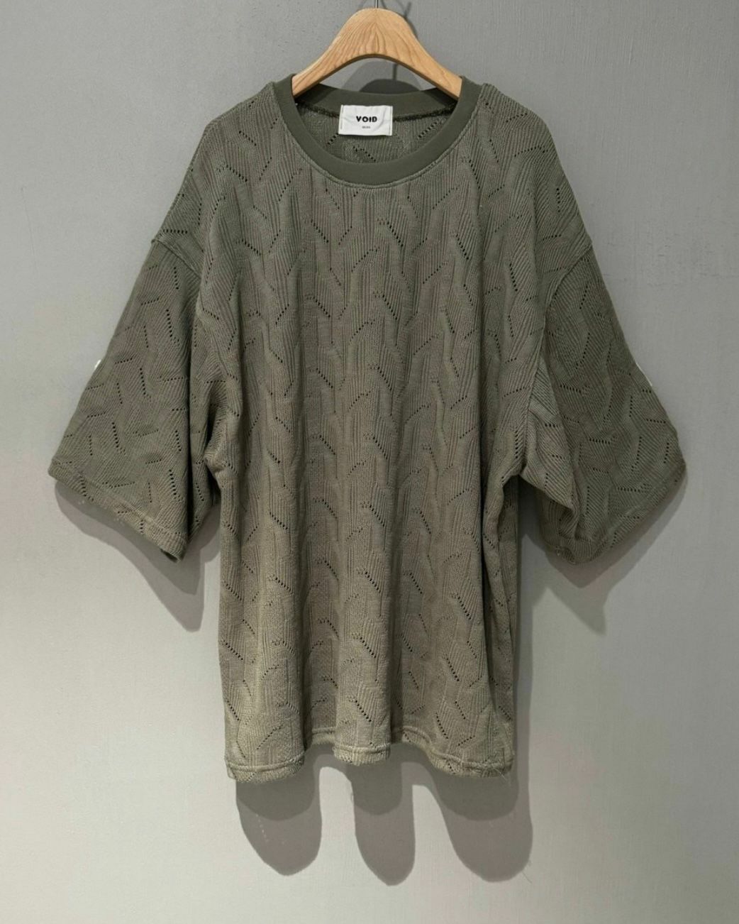 淨色暗紋短袖Tee VOID-016T