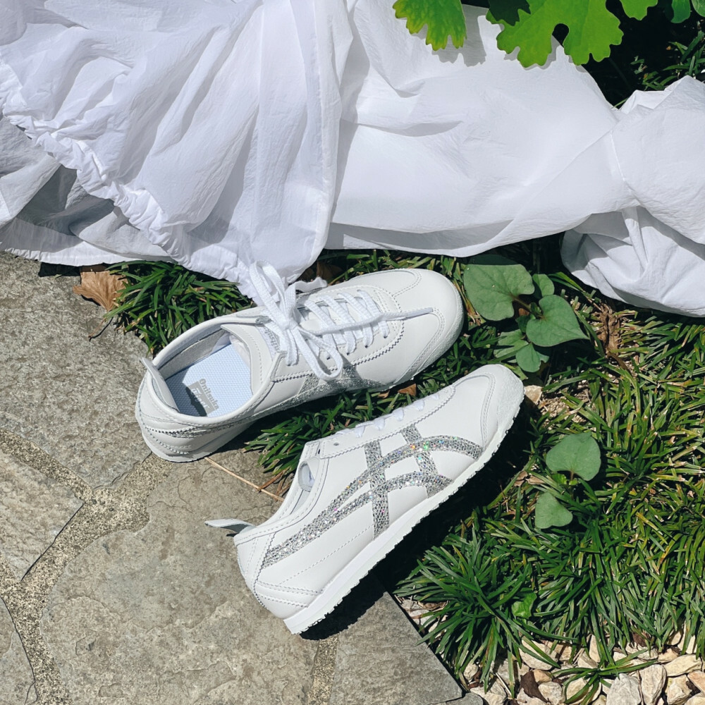 Onitsuka Tiger Mexico 66 仙杜瑞拉 白色 Y2K風格 鬼冢虎 亮片 1183B415-100