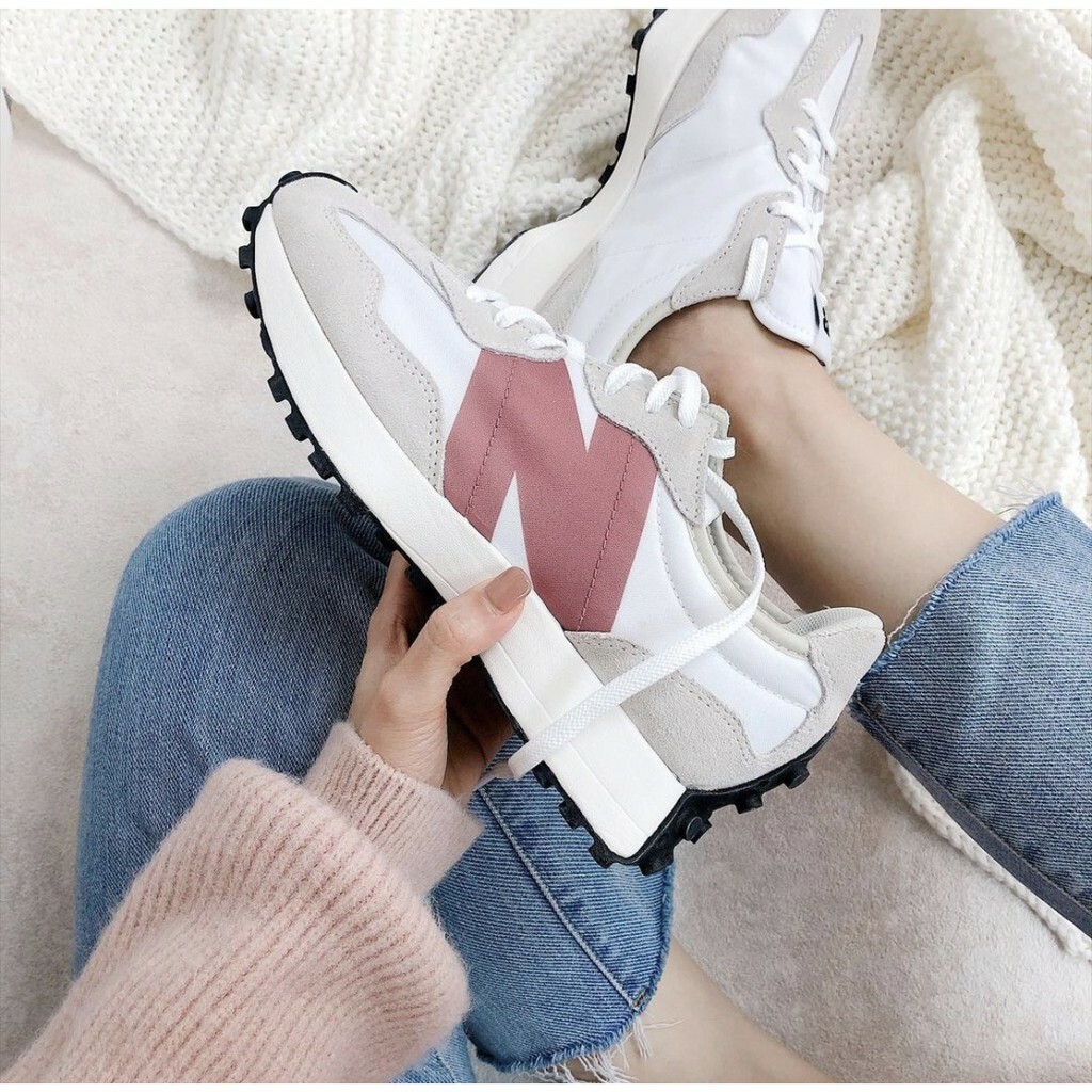 【逢甲 FUZZY】W New Balance 327 粉灰白 燕麥 玫瑰 大N 麂皮 復古 女鞋 網美 WS327CD