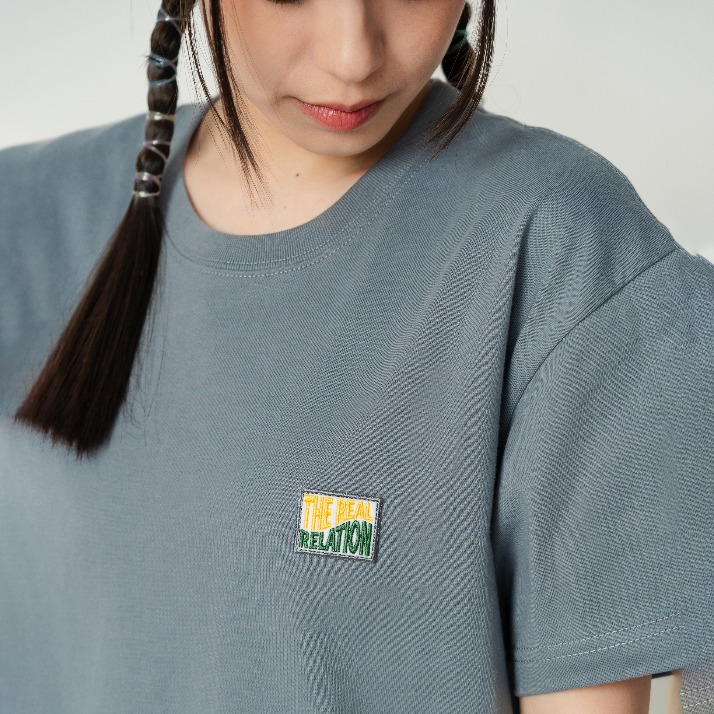 REALATiON 24SS "THE REAL RELATION" FIT TEE - Stone Blue