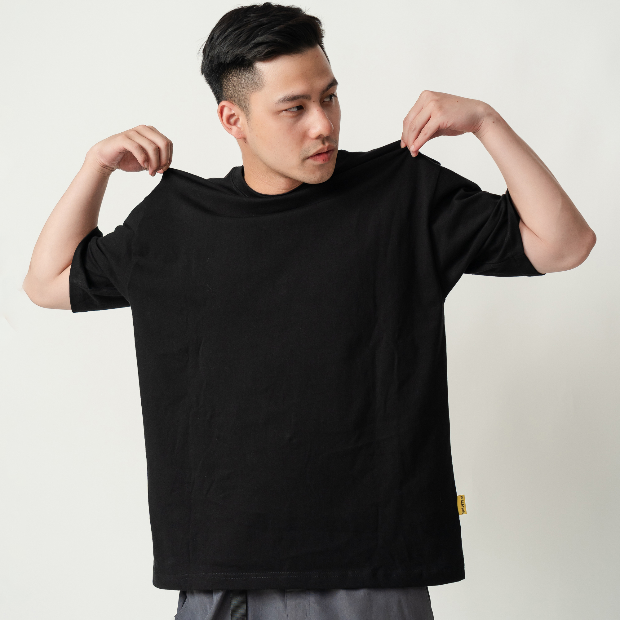REALATiON 24SS Oversize Basic Tee- Black