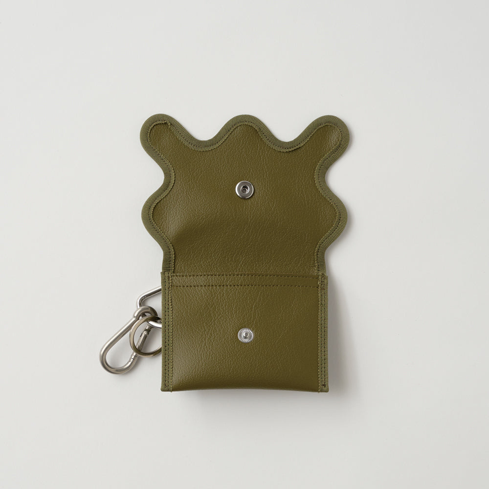 Nori 波浪掛勾零錢包 橄欖綠