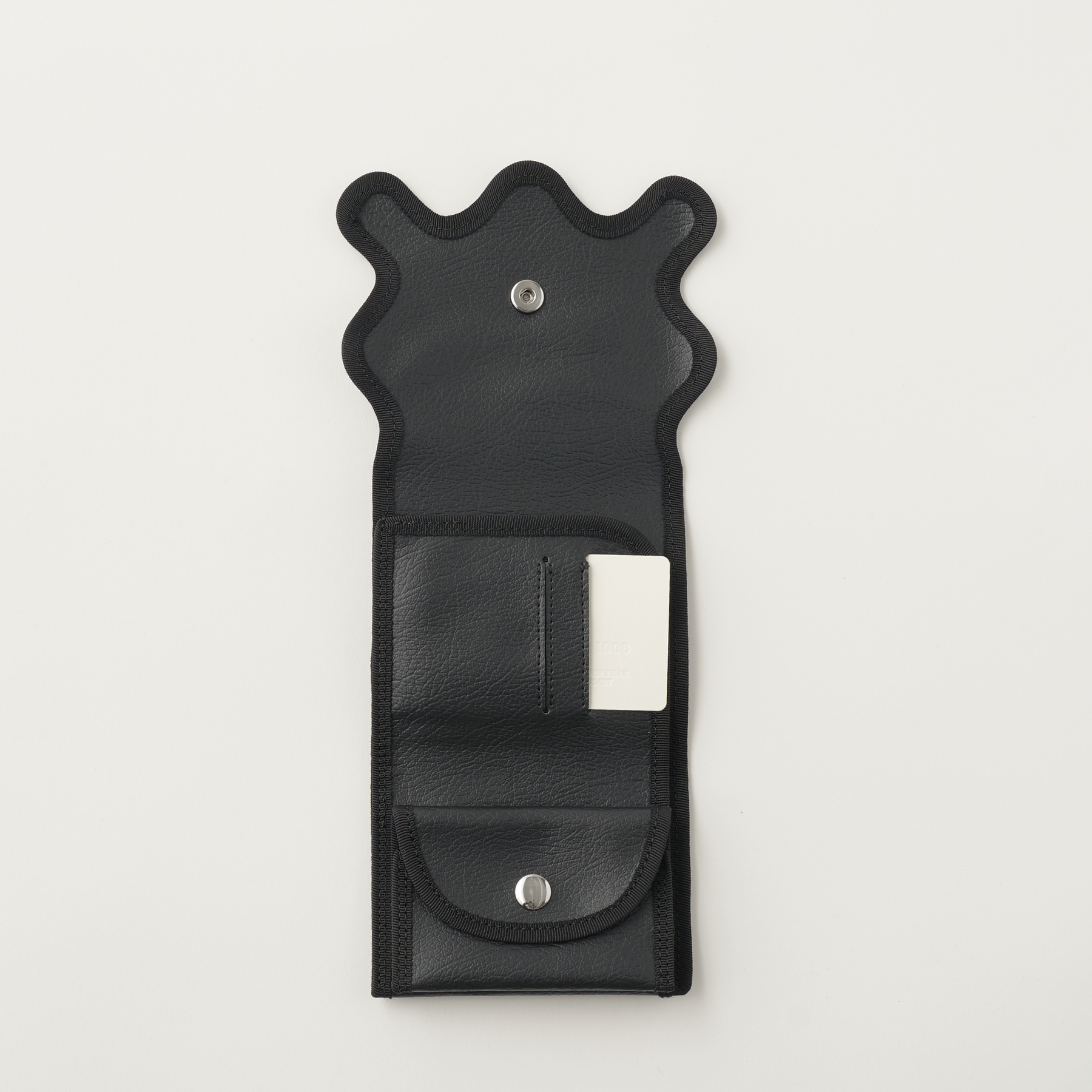 Nori 波浪新款三折短夾 黑色