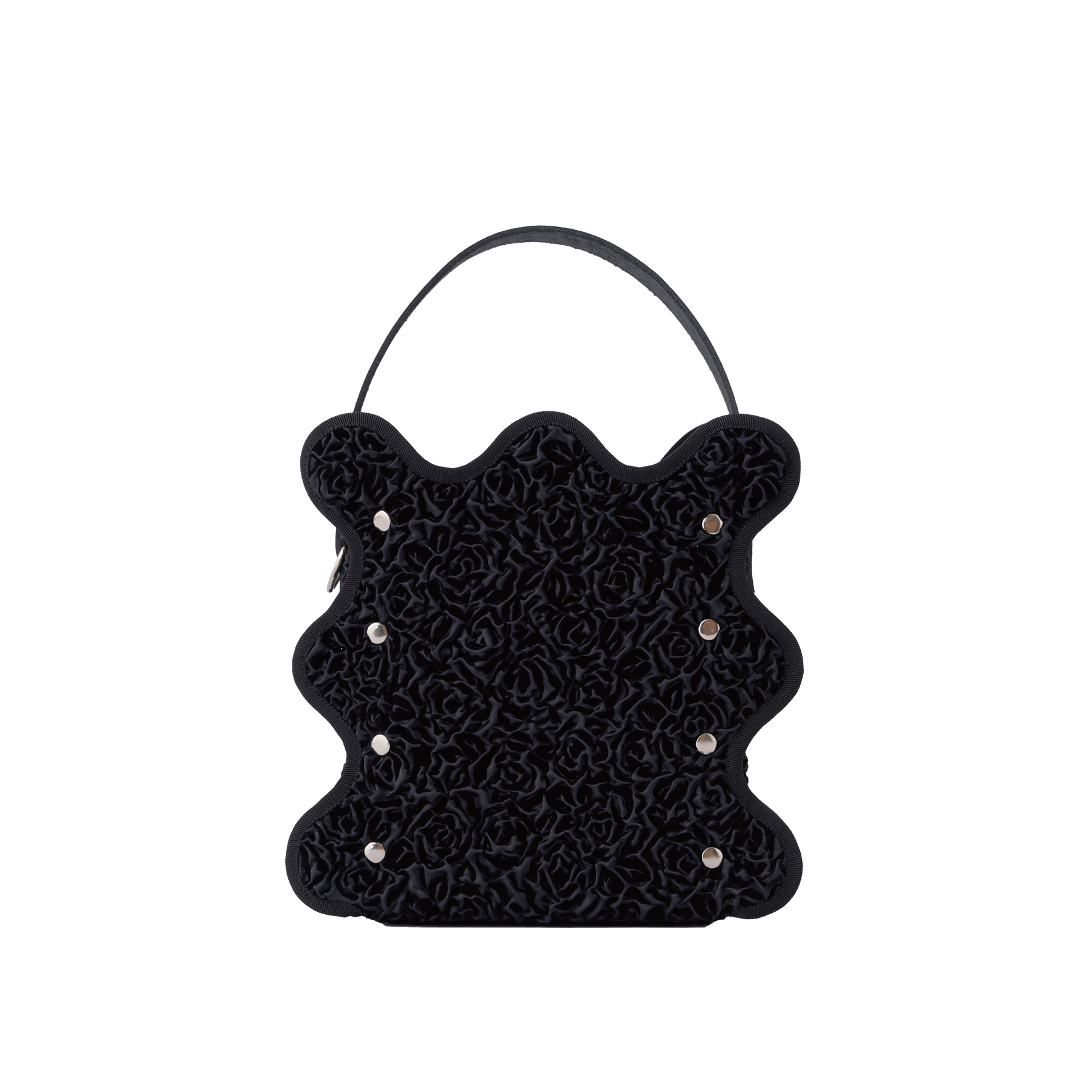 Nori 波浪手提斜背包 黑色皺褶款