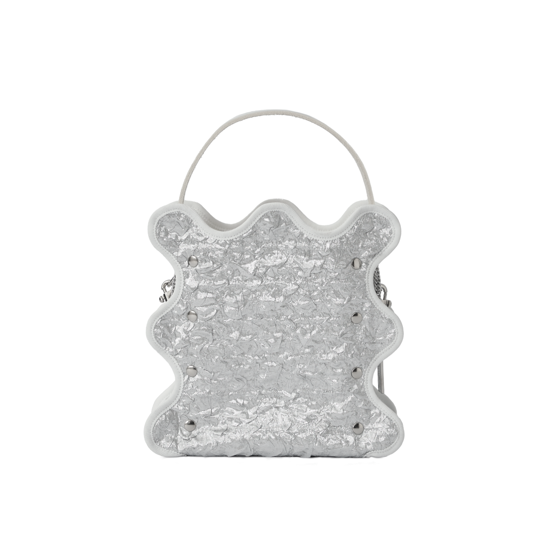 Nori 波浪手提斜背包 時尚銀