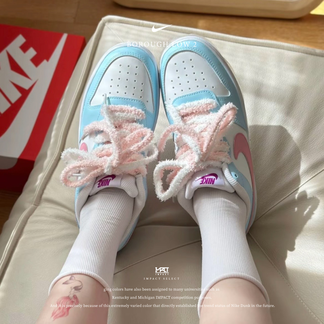 【訂製款】Nike Court Borough Low 2 櫻花校園 粉藍 撞色