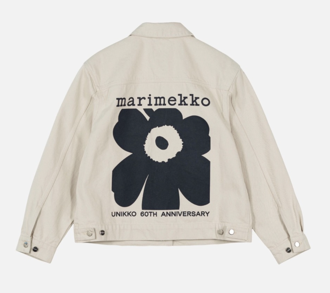 代購現貨 | 60th Marimekko 牛仔Jacket | white | Ystävyys Unikko jacket