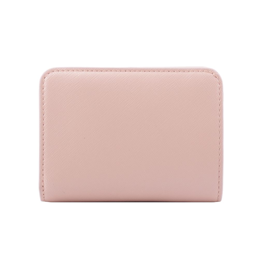 【MARC JACOBS】The Snapshot 防刮皮革暗釦二折撞色短夾(玫瑰粉) 2F3SMP062S07 695