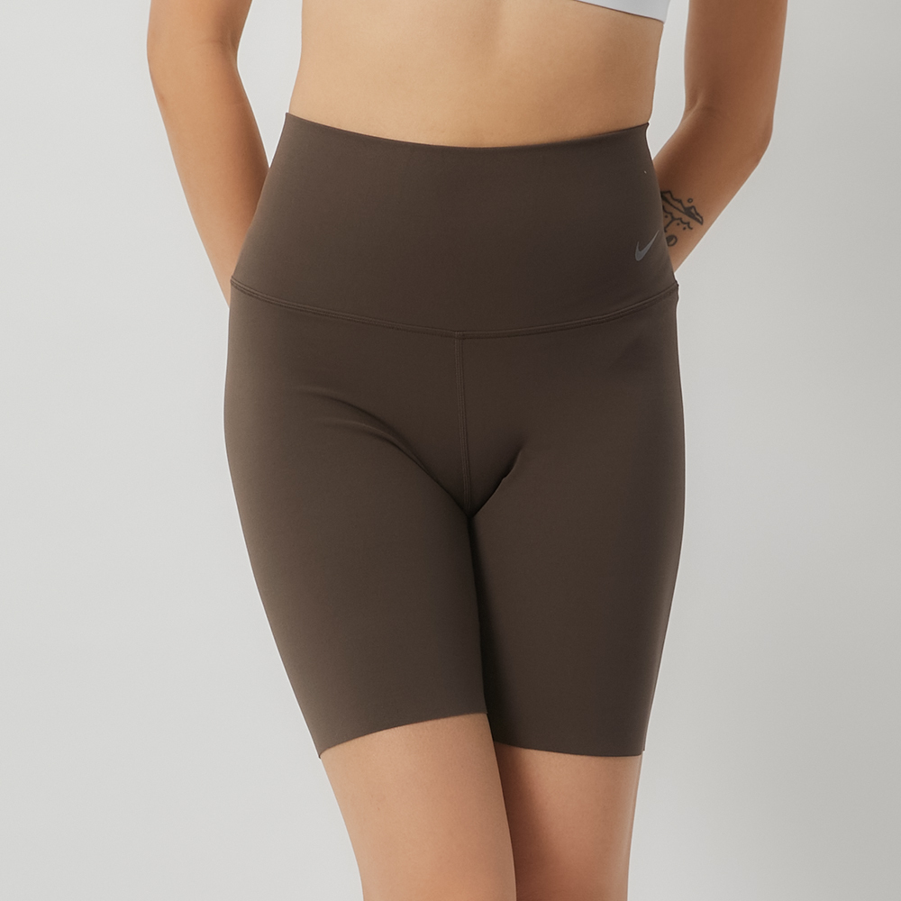 Nike As W Nk Df Zenvy Hr 8in Short 女款 棕色 運動 緊身 短褲 DQ6004-237