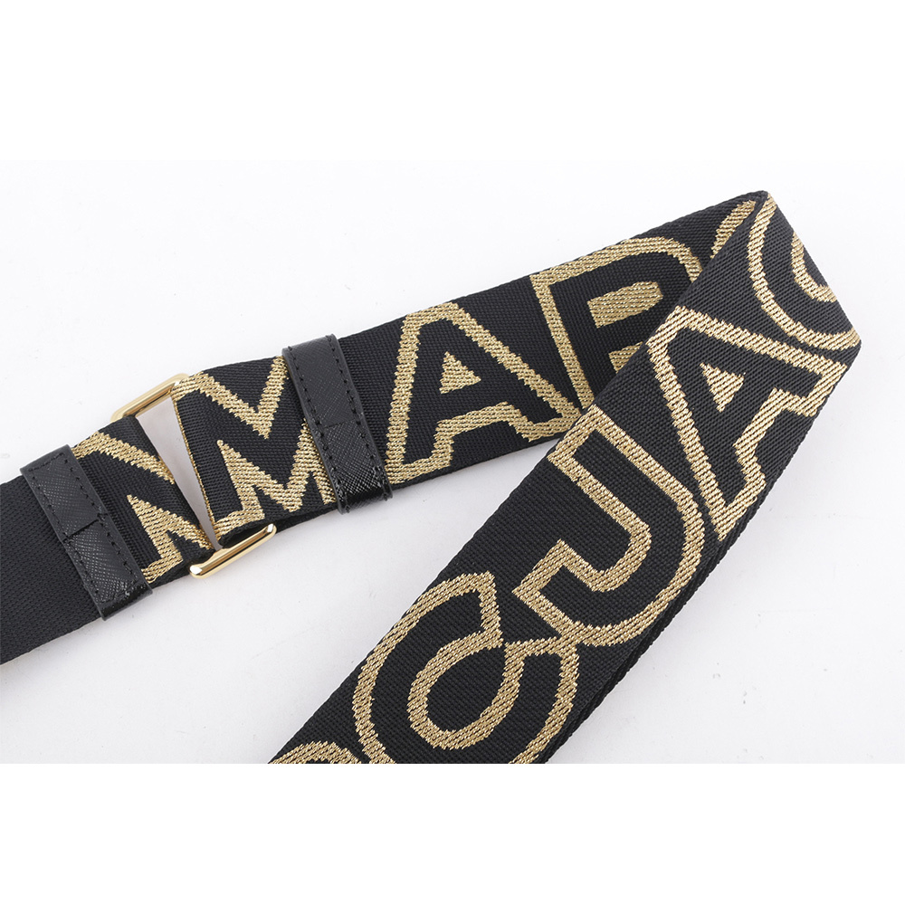 【MARC JACOBS】The Outline 輪廓標誌背帶(黑色/金釦) 2S3SST001S02 007