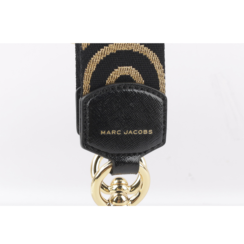 【MARC JACOBS】The Outline 輪廓標誌背帶(黑色/金釦) 2S3SST001S02 007