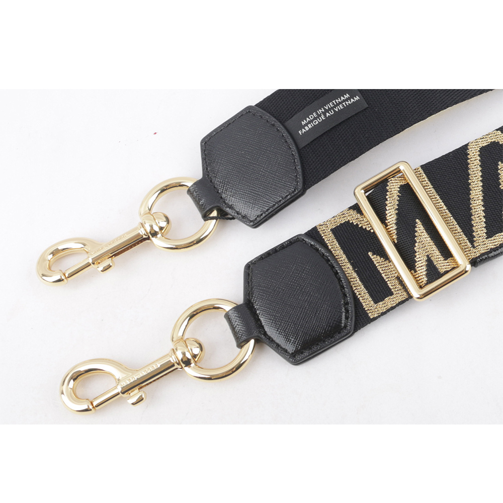 【MARC JACOBS】The Outline 輪廓標誌背帶(黑色/金釦) 2S3SST001S02 007