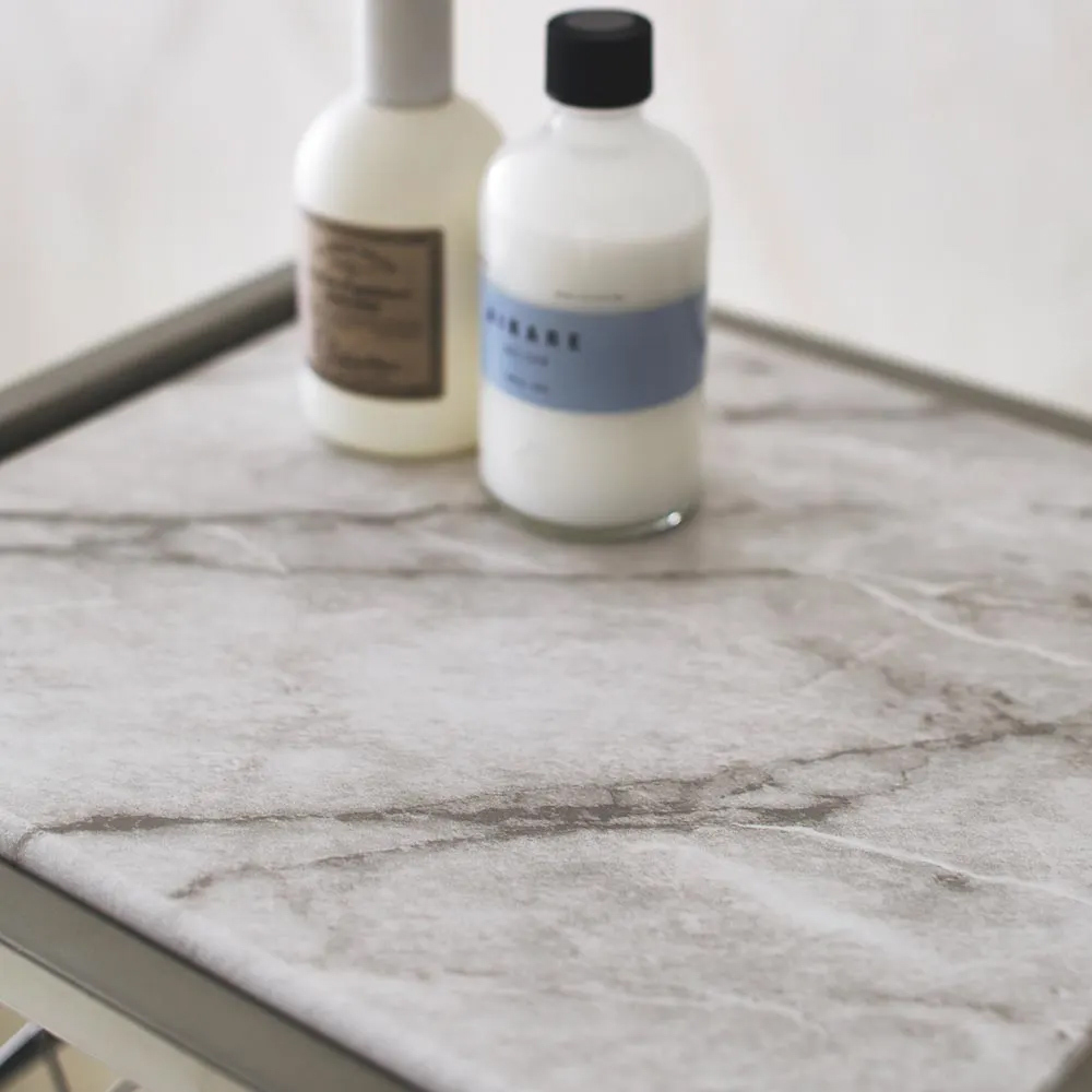 Lueurll系列大理石紋附籃四層置物收納推車