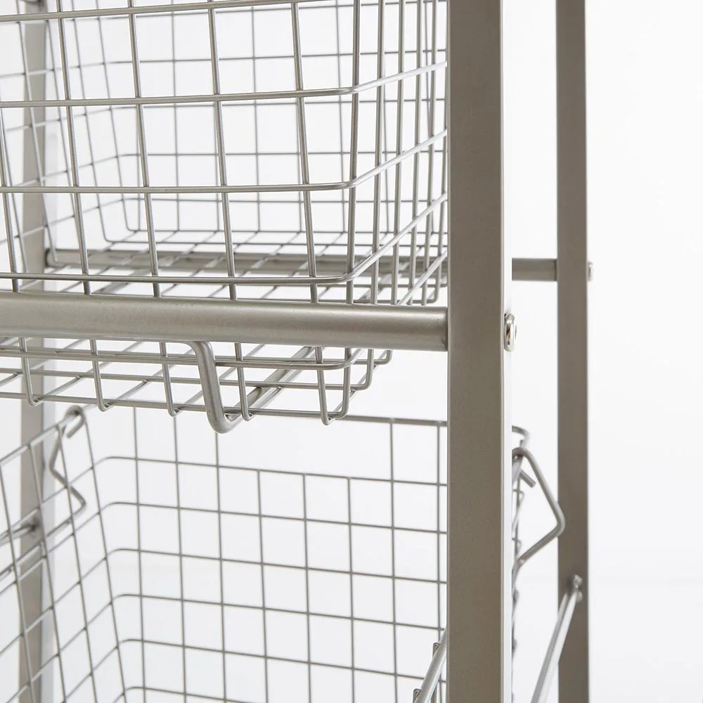 Lueurll系列大理石紋附籃四層置物收納推車