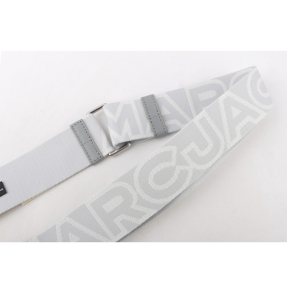 【MARC JACOBS】The Outline 輪廓標誌背帶(灰色/銀釦) 2S3SST001S02 046