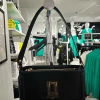 [S] KARL LAGERFELD LH3HR3CT SIMONE DEMI SHOULDER BAG,BLACK/GOLD, 196788768949 (SKL966)