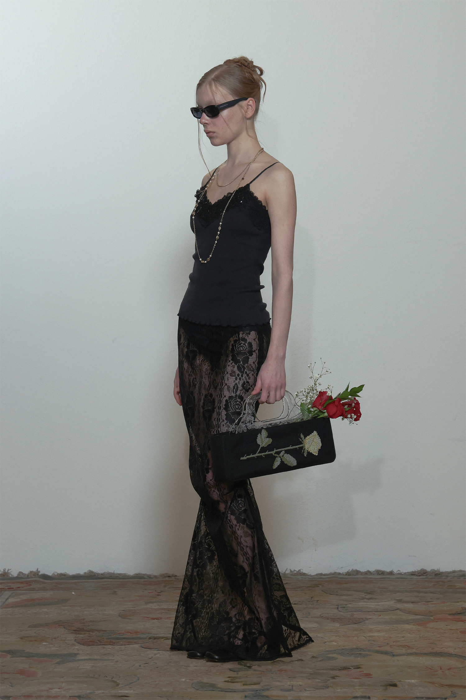 SCULPTOR - Table Cloth Maxi Skirt Glossy (Black)